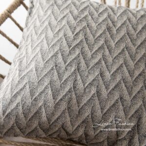 Linen cushion cover in grey color, japan.