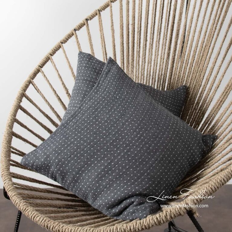 Dark grey linen cushion cover, mega.