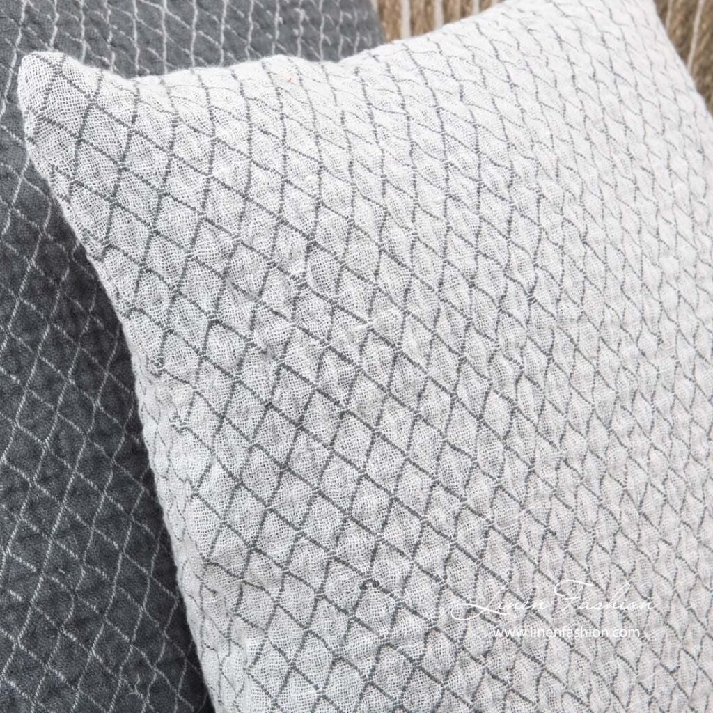 White linen cushion cover, SIENNA.