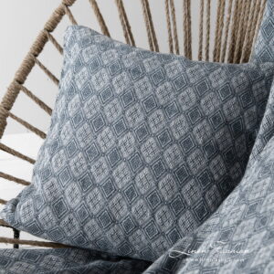linen jacquard blue cushion cover.