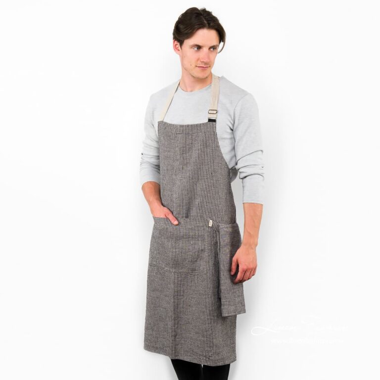 Black/grey linen apron, jazz.