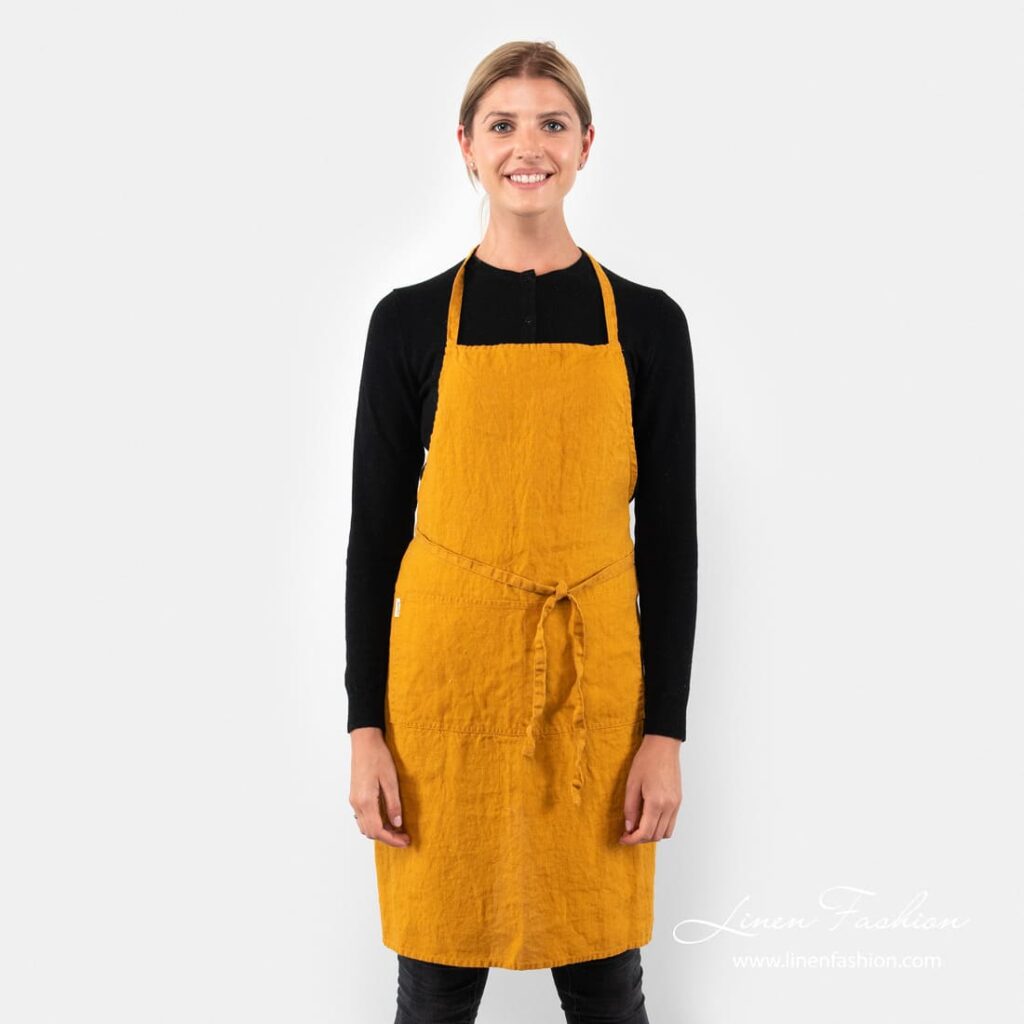 Yellow linen apron, gamma.