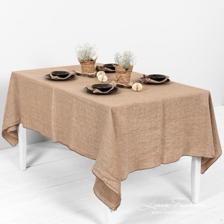 MACADAMIA brown tablecloth.