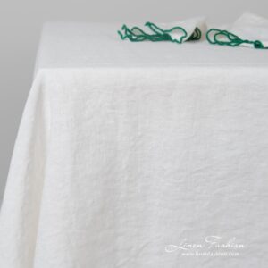 ARVO white linen tablecloth, specially washed