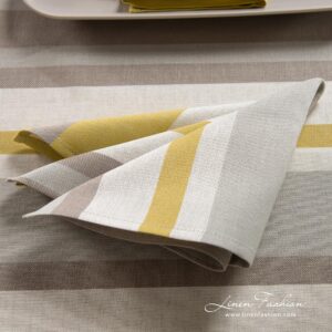 Linen cotton napkin in stripes.