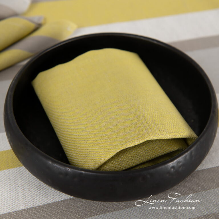Linen cotton napkin yellow.