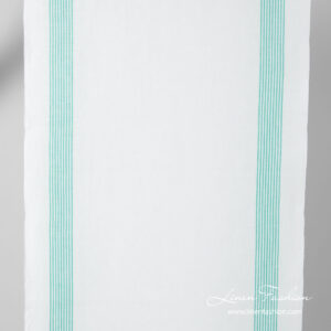Linen cotton fabric with green stripes