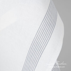 Linen cotton fabric with grey stripes