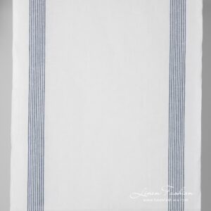 Bright white narrow linen cotton fabric.