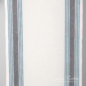 Off white linen cotton fabric with stripes.