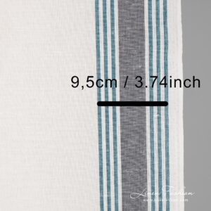 Striped off white linen cotton fabric.