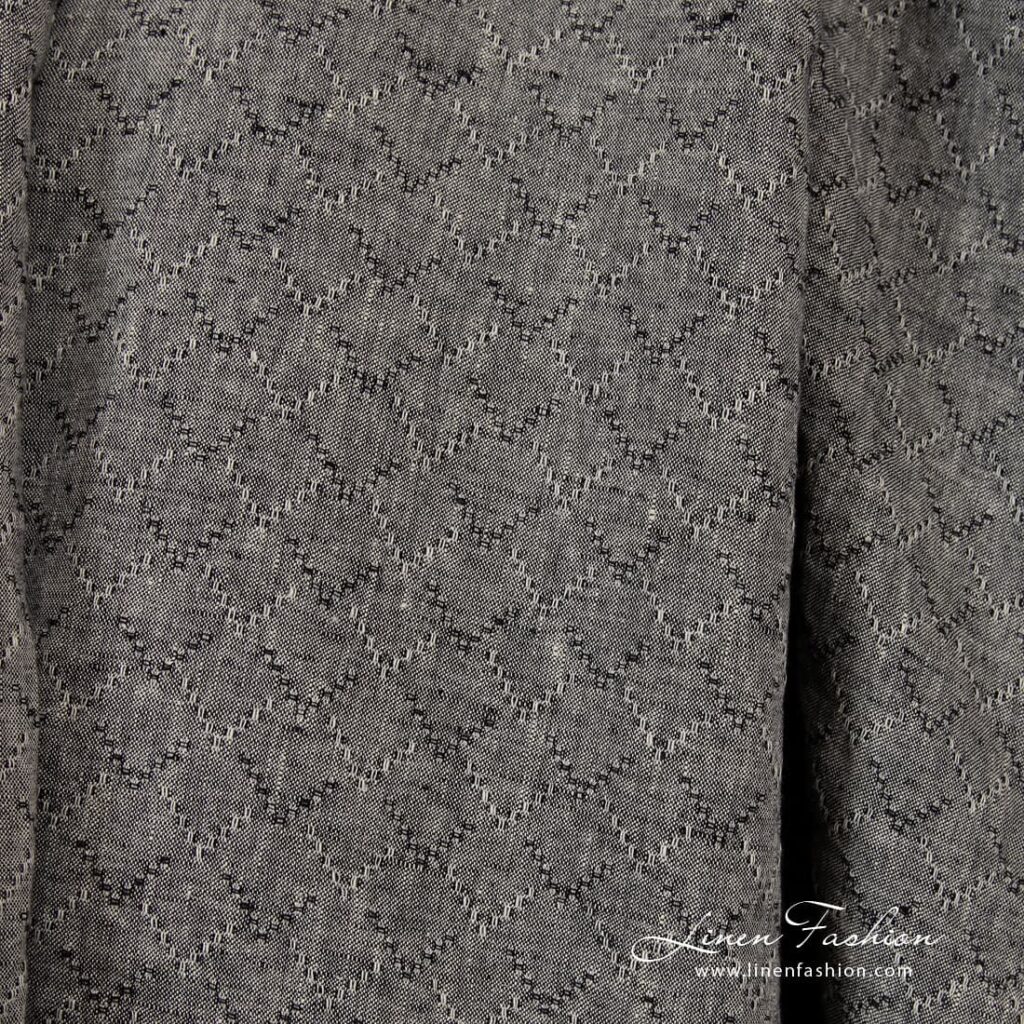 Melange linen fabric in black.
