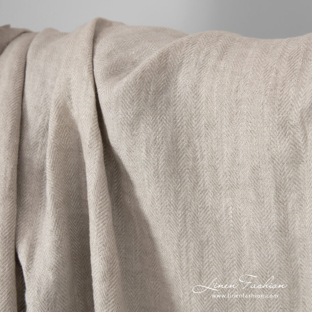 herringbone beige linen.
