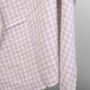 Ľanová látka orgovánové a vanilkové kocky praná