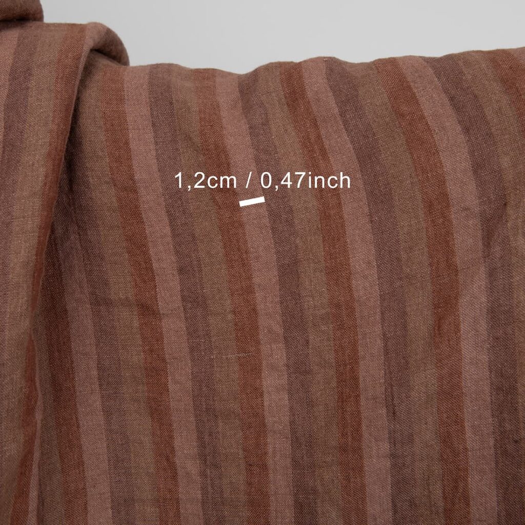 linen brown stripes fabric,1.2cm.