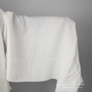 Wide washed linen fabric in off-white