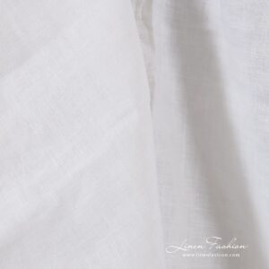 100% linen fabric in optical white color