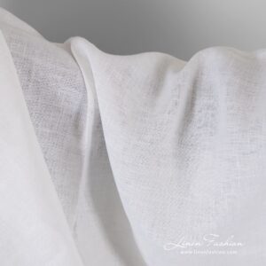 Linen fabric in optical white color