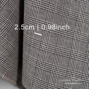 Checked linen fabric with measurements