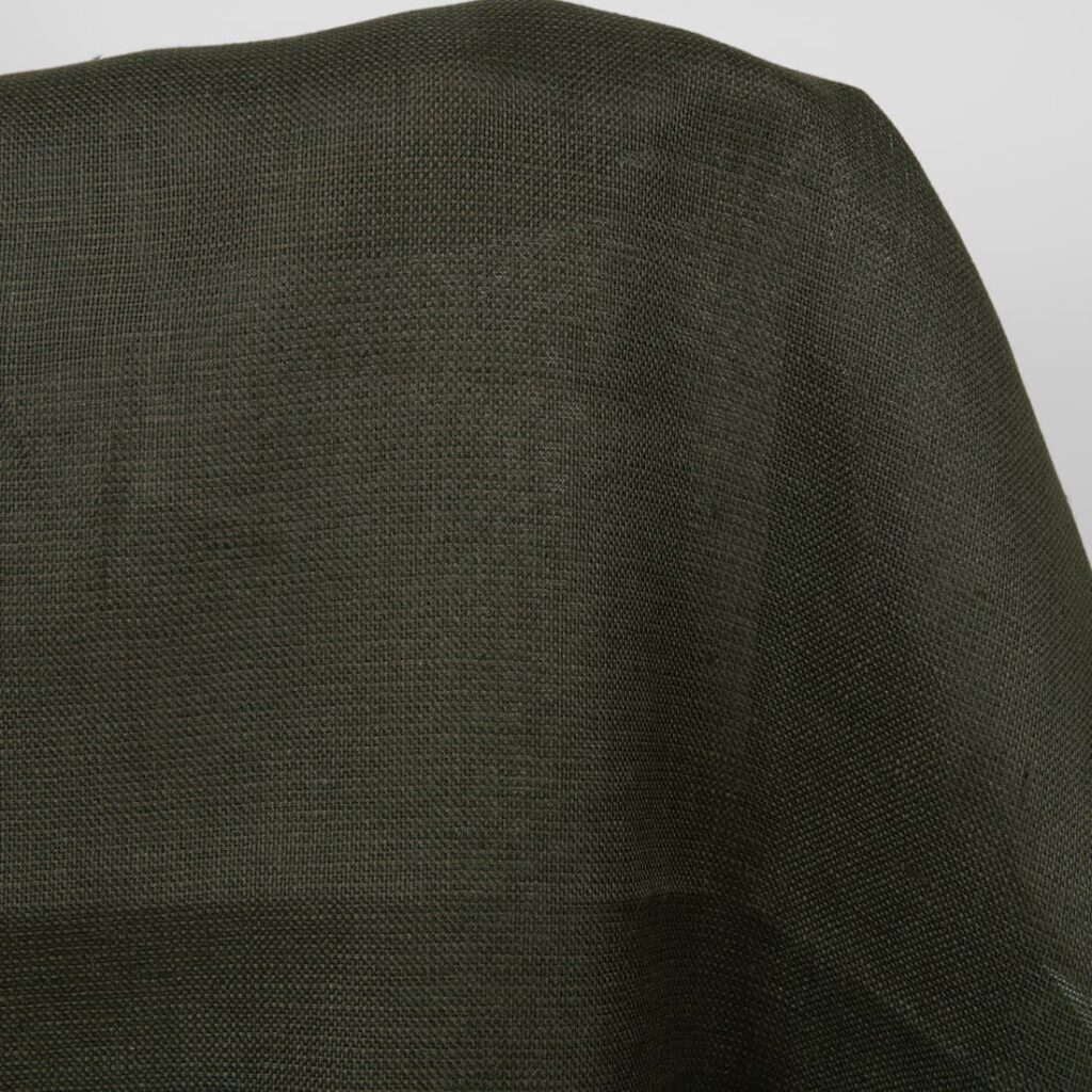 moss green linen fabric, panama.