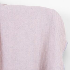 Poloľanová tkanina svetloružová a bledomodrá rybia kosť, praná