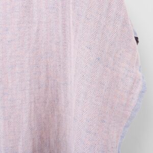 Poloľanová tkanina svetloružová a bledomodrá rybia kosť, praná