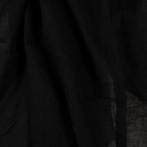 Transparent black linen fabric washed close up detail
