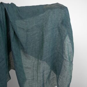 Ľanová gázovina praná tkanina modrozelená