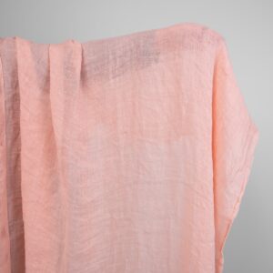 Ľanová gázovina praná svetloružová tkanina