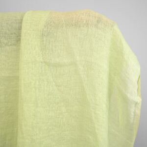 Praná ľanová gázovina svetlo žlto-zelená