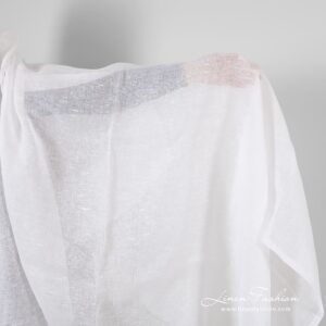 Transparent linen fabric in optical white color