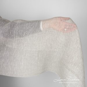 Transparent linen fabric in light grey