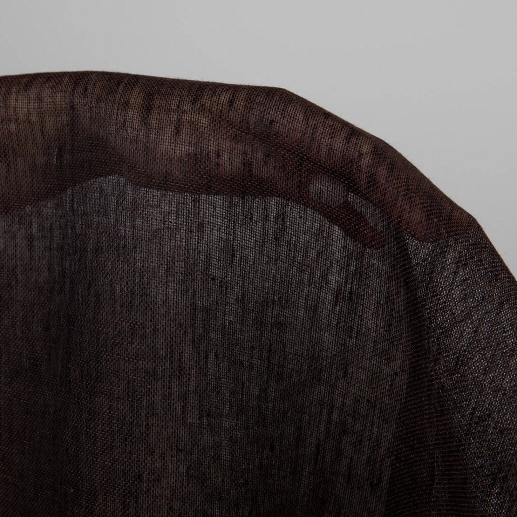 Dark brown linen fabric, made in EU