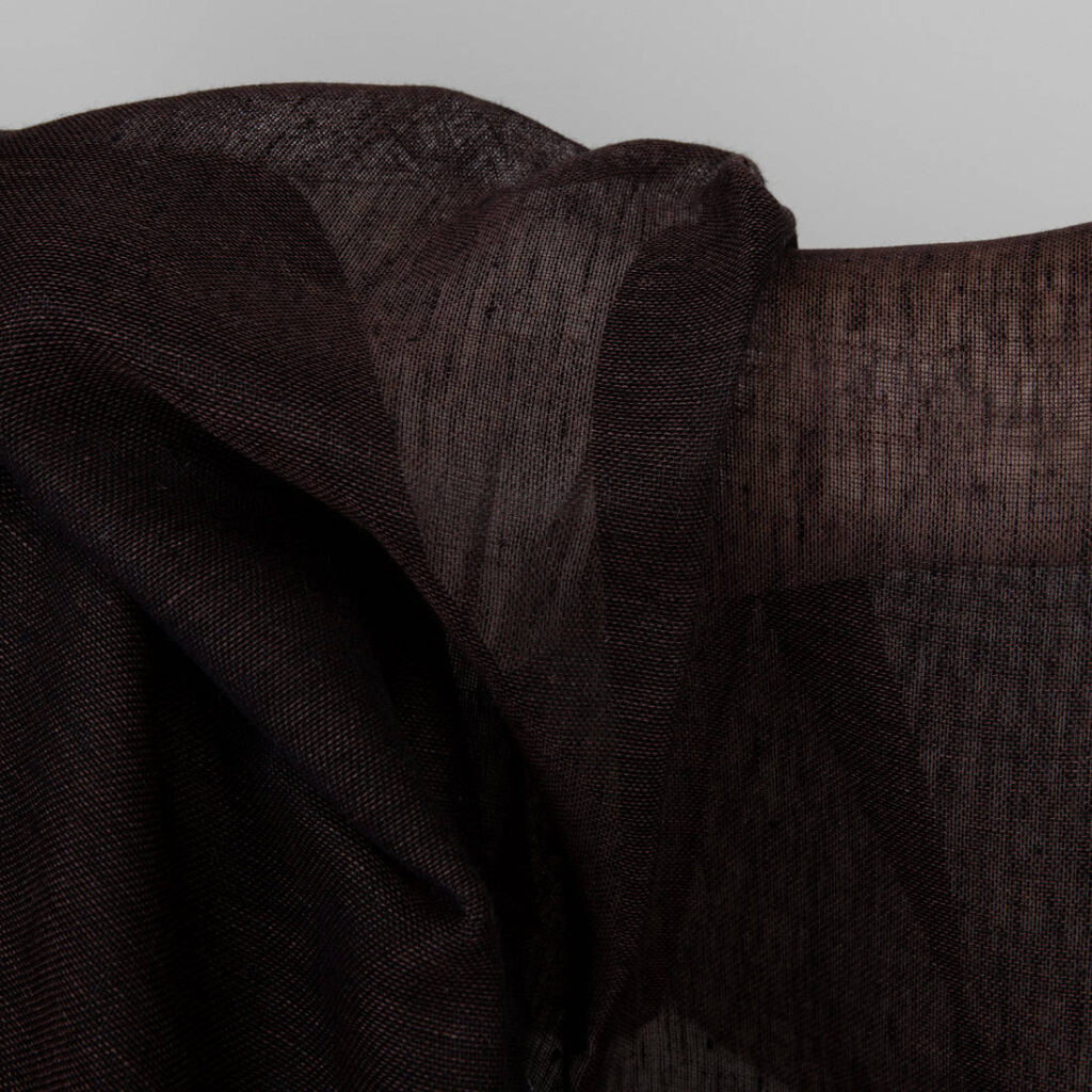 Dark brown linen fabric, pure linen