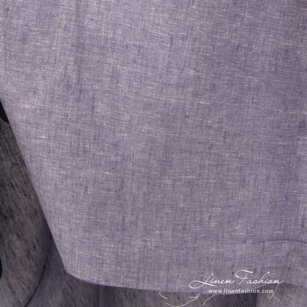 Melange linen fabric in purple.