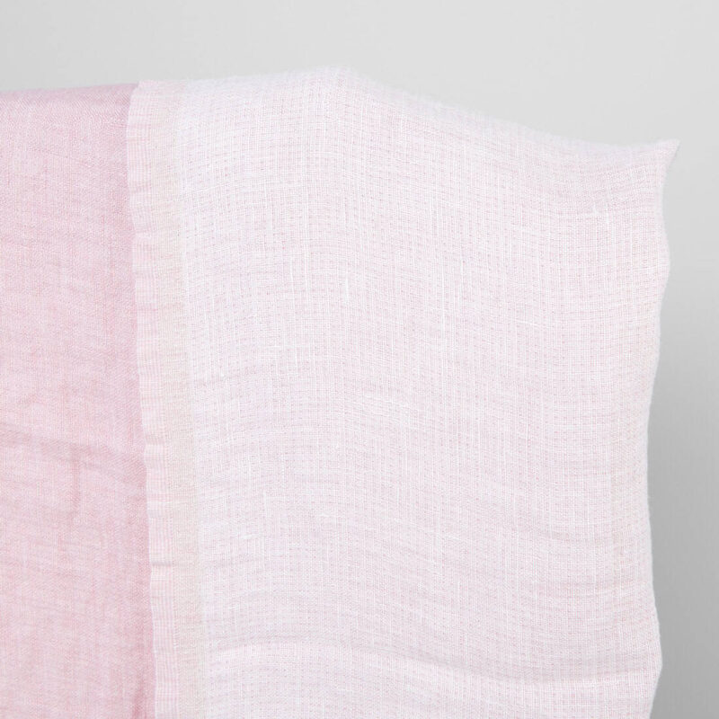 Light pink washed linen fabric, double sided