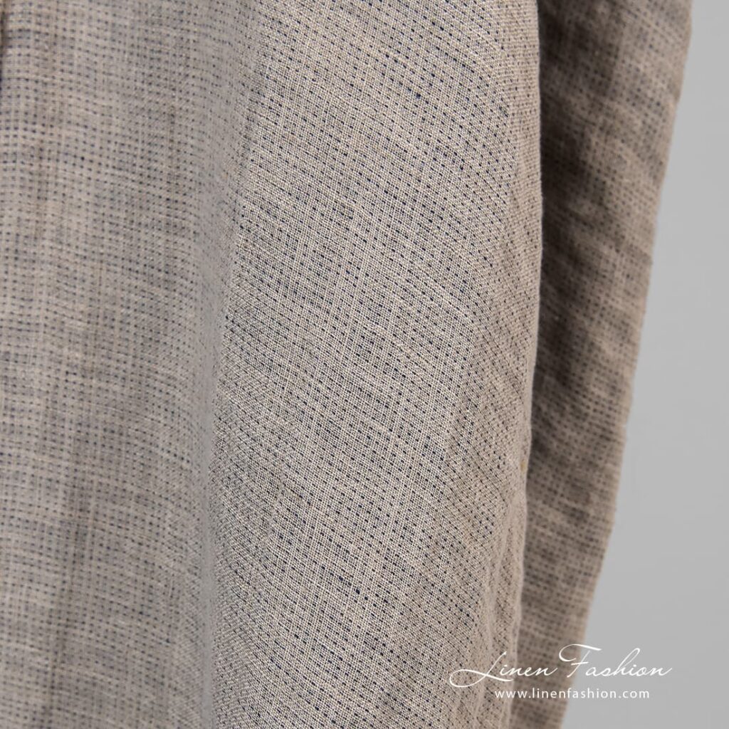 Blue and flax colour linen fabric.