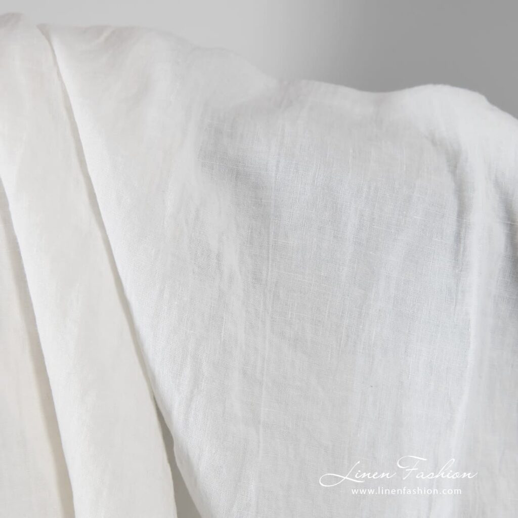 Off-white linen fabric, washed