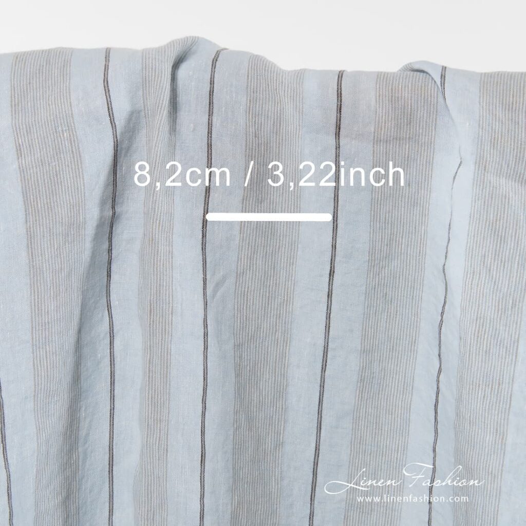 Washed 100% linen fabric in pale blue.