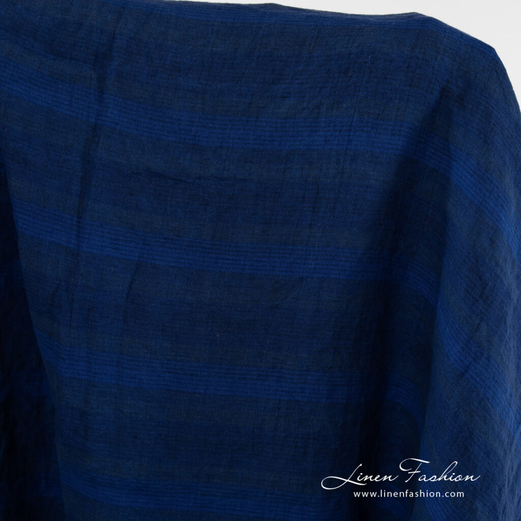 Denim linen fabric multicolored