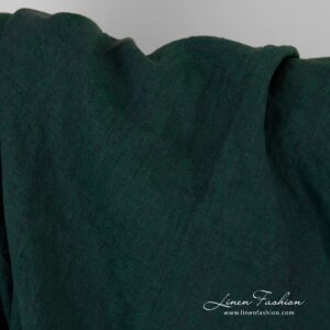 Bluish green linen fabric, specially washed to increase softness