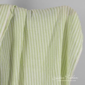 Light green linen fabric in stripes