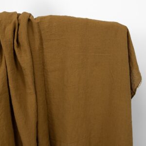 Široká ľanová zlatohnedá látka praná