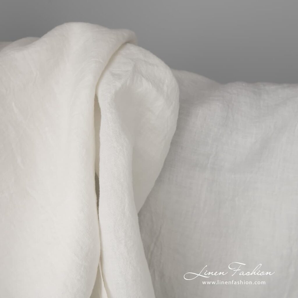 Extra wide washed linen fabric is light, dense and durable