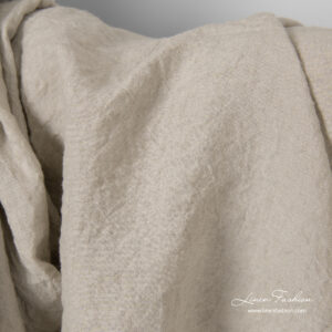 Washed sand colour linen fabric