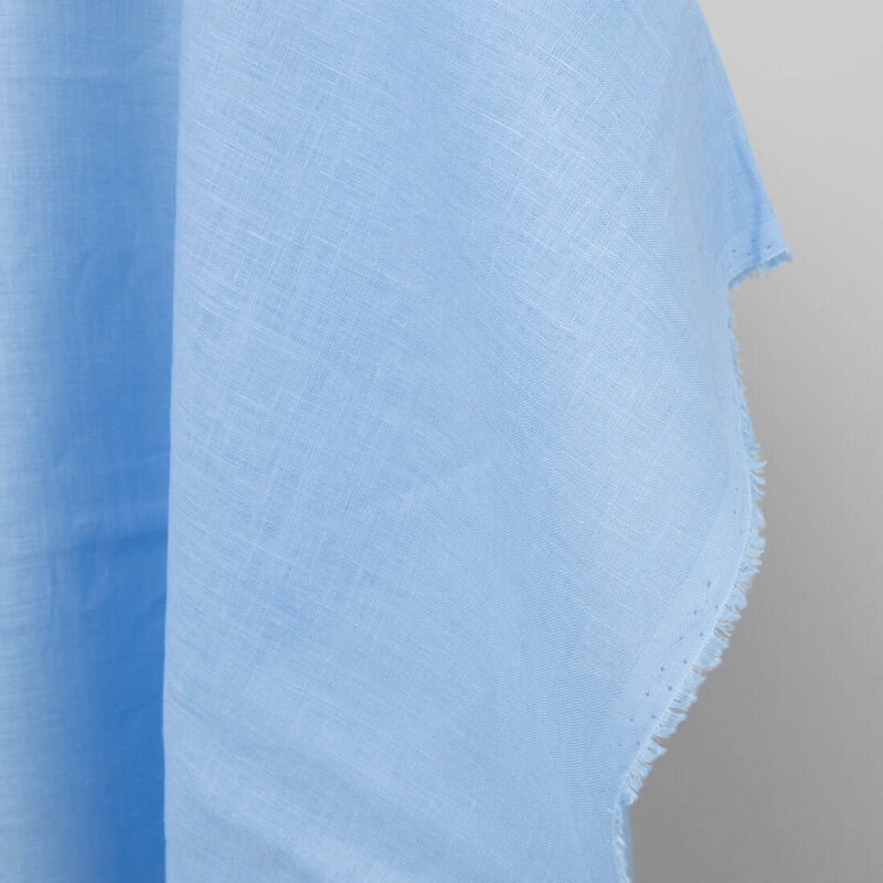 Light blue linen fabric, solic colour