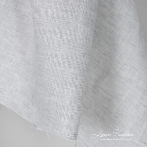 Melange linen fabric in white and bluish gray color