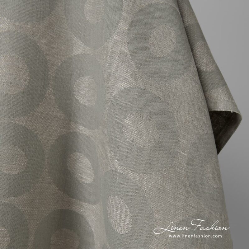 Medium-weight fabric is suitable for making gorgeous-looking tablecloths, napkins, other table and kitchen linen items, as well as curtains, and even clothes