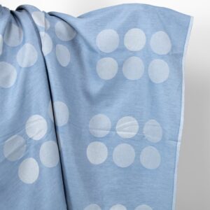 Polol'anová žakárová tkanina modré kruhy