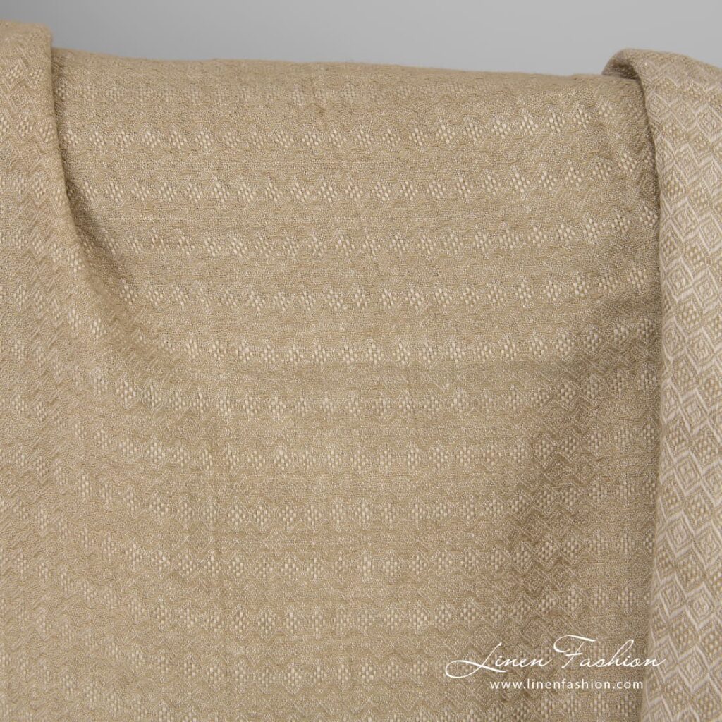 Light brown double-sided linen fabric